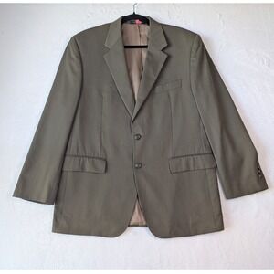 Chaps‎ Men's Blazer 42R Wool 2 Button Sport Coat Jacket Early 2000s Olive Green